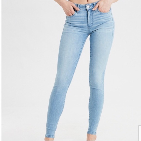 American Eagle Outfitters Blue Super Stretch Skinny Jegging Size 4 - Picture 1 of 13